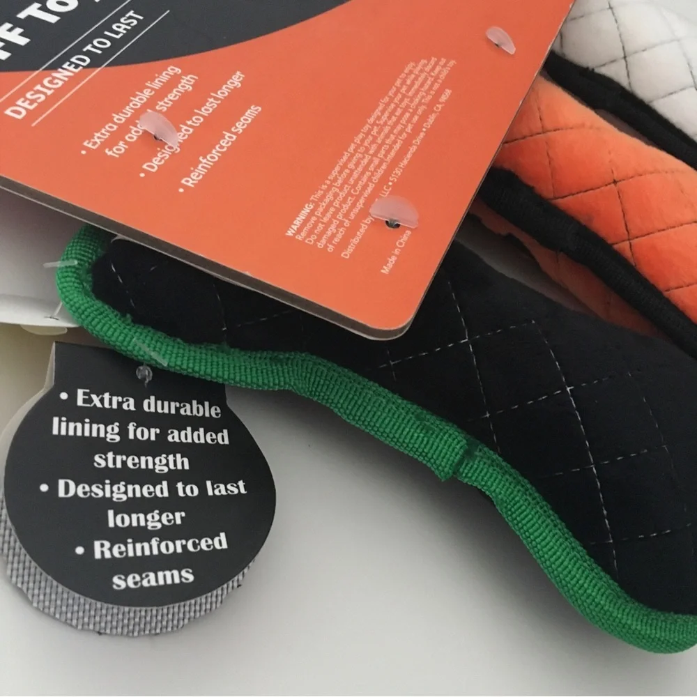 Dog Toys with Squeaker Halloween Theme Bone Shape Reinforced Seams NEW Tuff Toys
